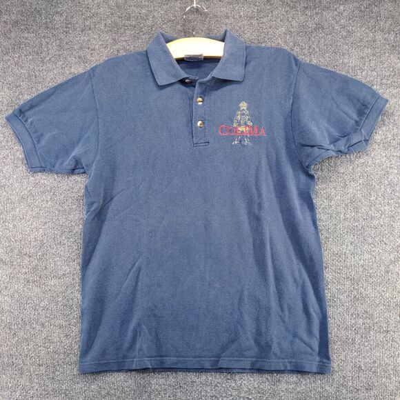 Optima Cotton Wear Men's Pique Colima Polo Shirt Blue Medium Short Sleeve - Picture 2 of 12
